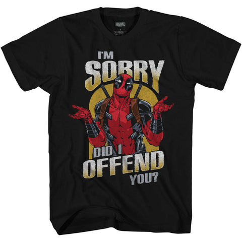 Marvel Deadpool Sorry Did I Offend Adult Mens T-Shirt (Premium Jet Black, X-Large) Marvel Deadpool Sorry Did I Offend Adult Mens T-Shirt (Premium Jet Black, X-Large)