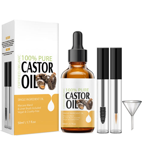 Castor Oil for Eyelashes and Eyebrows, Eyelash Castor Oil Growth Serum with Mascara Tubes to Grow Eyelashes Fast and Thicker, Cold Pressed Organic Castor Oil for Hair Face, Skin and Body Moisturizer Castor Oil for Eyelashes and Eyebrows, Eyelash Castor Oil Growth Serum with Mascara Tubes to Grow Eyelashes Fast and Thicker, Cold Pressed Organic Castor Oil for Hair Face, Skin and Body Moisturizer
