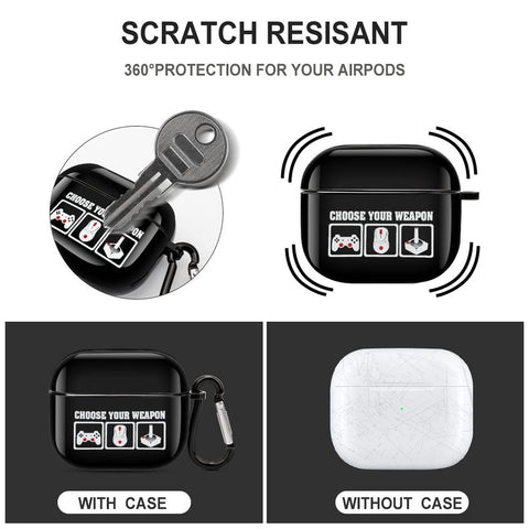 Choose Your Weapon Gaming Video Game Earphone Case Compatible with AirPods 3 Headset Charging Box Case Cover with Keychain Choose Your Weapon Gaming Video Game Earphone Case Compatible with AirPods 3 Headset Charging Box Case Cover with Keychain