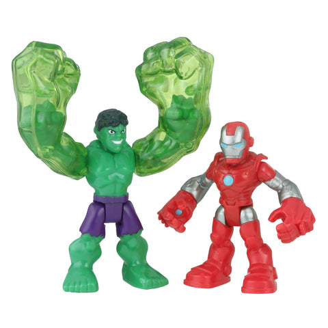 Marvel Playskool Heroes Super Hero Adventures 2 Pack, Collectible 2.5" Hulk & Iron Man Action Figures, Toys for Kids Ages 3 & Up Marvel Playskool Heroes Super Hero Adventures 2 Pack, Collectible 2.5" Hulk & Iron Man Action Figures, Toys for Kids Ages 3 & Up