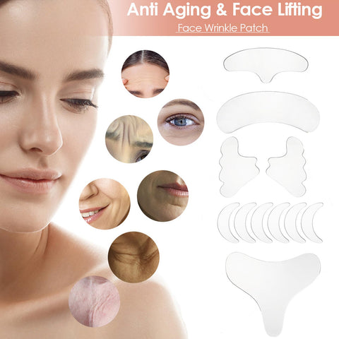 Face and Forehead Wrinkle Patches, 11Pcs Silicone Wrinkle Patches Reusable, Overnight Wrinkle Patches for Forehead, Frown, Smile, Neck Chest Wrinkles, Face Tape for Wrinkles between Eyes & Face Face and Forehead Wrinkle Patches, 11Pcs Silicone Wrinkle Patches Reusable, Overnight Wrinkle Patches for Forehead, Frown, Smile, Neck Chest Wrinkles, Face Tape for Wrinkles between Eyes & Face