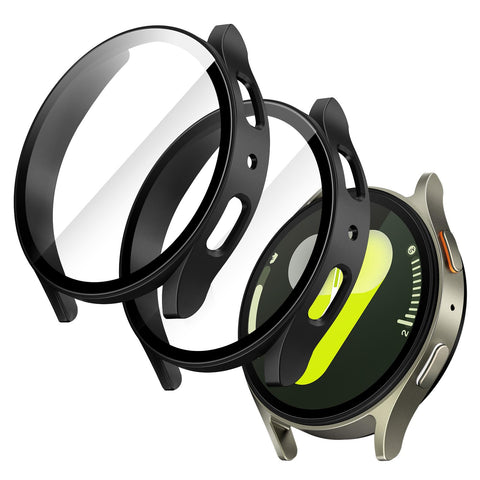 JETech Case with Screen Protector for Samsung Galaxy Watch 7 44mm, Overall Protective Cover, Built-in Tempered Glass Film High Sensitivity, 2 Pack (Black) JETech Case with Screen Protector for Samsung Galaxy Watch 7 44mm, Overall Protective Cover, Built-in Tempered Glass Film High Sensitivity, 2 Pack (Black)