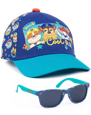 Paw Patrol Boys Snapback Cap & Sunglasses | Rubble Chase Marshall Cool Dude Blue Summer Hat & Shades | Adjustable Headwear Paw Patrol Boys Snapback Cap & Sunglasses | Rubble Chase Marshall Cool Dude Blue Summer Hat & Shades | Adjustable Headwear