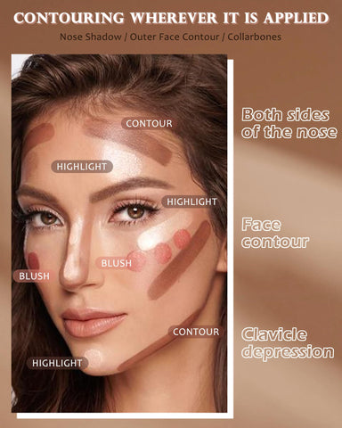 Face Bronzer Contour Blush Powder Palette-2 in 1 Cruelty-Free Buildable Facial Cheek Shimmer Blusher Contour Bronzing Pressed Powder,Blendable Makeup Palette,Mother's Day Gift Set for Women Girl-02 Face Bronzer Contour Blush Powder Palette-2 in 1 Cruelty-Free Buildable Facial Cheek Shimmer Blusher Contour Bronzing Pressed Powder,Blendable Makeup Palette,Mother's Day Gift Set for Women Girl-02