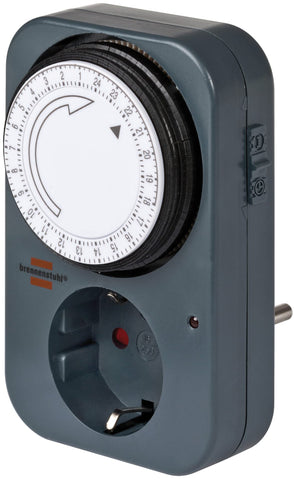 Brennenstuhl Timer MZ 20 Mechanical Timer Socket (Daily Timer Switch with Child Lock), Colour: Grey Brennenstuhl Timer MZ 20 Mechanical Timer Socket (Daily Timer Switch with Child Lock), Colour: Grey