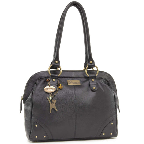 Catwalk Collection Handbags - Women's Leather Tote/Shoulder Bag - DOCTOR BAG - Black Catwalk Collection Handbags - Women's Leather Tote/Shoulder Bag - DOCTOR BAG - Black