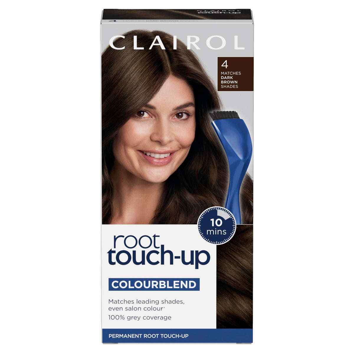 Clairol Root Touch-Up Permanent Hair Dye, 4 Dark Brown (Packing May Vary)