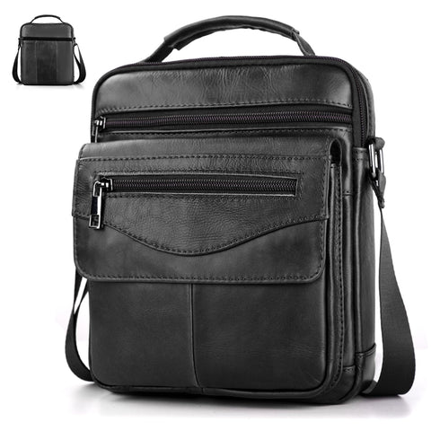BAGZY Shoulder Bag for Men Leather Crossbody Bag Large Tablet Bag for 11 inch Pad Messenger Bag Organiser Handbag Sling Travel Business Bag for Pad/e-Book Card Holder Black BAGZY Shoulder Bag for Men Leather Crossbody Bag Large Tablet Bag for 11 inch Pad Messenger Bag Organiser Handbag Sling Travel Business Bag for Pad/e-Book Card Holder Black