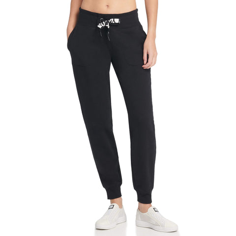 DKNY Fleece Joggers, Light Sweatpants for Women, Black, X-Small DKNY Fleece Joggers, Light Sweatpants for Women, Black, X-Small
