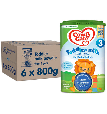 Cow & Gate 3 Toddler Baby Milk Powder Formula, 1-2 Years, 800 g (Pack of 6) Cow & Gate 3 Toddler Baby Milk Powder Formula, 1-2 Years, 800 g (Pack of 6)