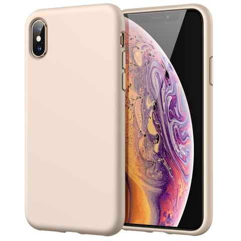 JETech Silicone Case for iPhone X, iPhone Xs, 5.8-Inch, Silky-Soft Touch Full-Body Protective Case, Shockproof Cover with Microfiber Lining (Gold) JETech Silicone Case for iPhone X, iPhone Xs, 5.8-Inch, Silky-Soft Touch Full-Body Protective Case, Shockproof Cover with Microfiber Lining (Gold)