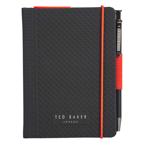 Ted Baker A6 Notebook and Pen - Black Brogue Geo Design Ted Baker A6 Notebook and Pen - Black Brogue Geo Design