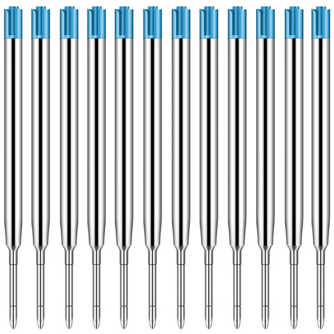 12 Pieces Ballpoint Pen Refill, Replaceable Metal Refills, Metal Biro Refills for G2 Size, Universal Refill G2, for Daily Work, 1 mm (Blue) 12 Pieces Ballpoint Pen Refill, Replaceable Metal Refills, Metal Biro Refills for G2 Size, Universal Refill G2, for Daily Work, 1 mm (Blue)