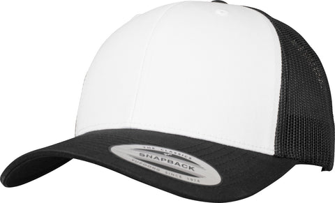 Flexfit Retro Trucker Colored Front Kappe blk/Wht One Size Flexfit Retro Trucker Colored Front Kappe blk/Wht One Size