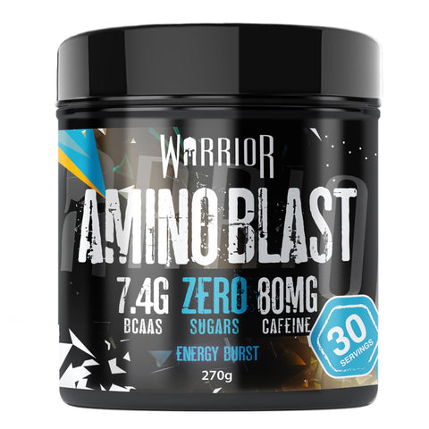 Warrior Amino Blast 270g - BCAA Powder - Branched Chain Amino Acids Supplement, Intra Workout & Recovery, Energy Drink - 30 Servings (Energy Burst) Warrior Amino Blast 270g - BCAA Powder - Branched Chain Amino Acids Supplement, Intra Workout & Recovery, Energy Drink - 30 Servings (Energy Burst)