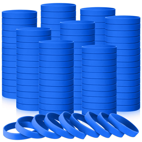 Liliful 50 Pcs Plain Silicone Rubber Bracelets Elastic Rubber Wristbands Blank Colored Bracelet Sports Rubber Bands for Stretch Wristband Wrist Bands for Women Men Party Gifts (Blue) Liliful 50 Pcs Plain Silicone Rubber Bracelets Elastic Rubber Wristbands Blank Colored Bracelet Sports Rubber Bands for Stretch Wristband Wrist Bands for Women Men Party Gifts (Blue)