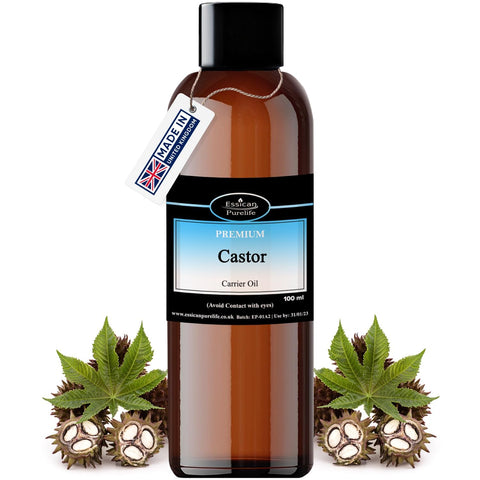 Castor Oil for Hair Growth - Pure Castor Oil for Skin, Castor Oil for Eyelashes - Cold Pressed Hexane Free - Ideal for Eyelashes & Hair - 100% Natural, Pure Castor Oil for Eyebrows 100ml