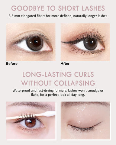 Waterproof Mascara black Volume and Length,2 in 1 Setting Primer Silk Fiber Mascara & Lash Extensions Mascara for Eyelashes,Curly Smudge-proof Longlasting Charming Voluminous Dual-Ended Tubing Mascara Waterproof Mascara black Volume and Length,2 in 1 Setting Primer Silk Fiber Mascara & Lash Extensions Mascara for Eyelashes,Curly Smudge-proof Longlasting Charming Voluminous Dual-Ended Tubing Mascara