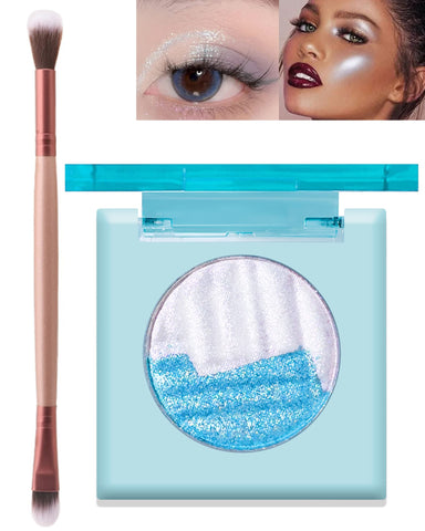 Blue Green Glitter Eyeshadow Palette- 2 in 1 Multichrome Metallic Shimmer High-Pigmented Aurora Eye Shadow Powder, LongLasting Holographic Duochrome Chameleon Highlighter Eyeshadow Korean Makeup-S30 Blue Green Glitter Eyeshadow Palette- 2 in 1 Multichrome Metallic Shimmer High-Pigmented Aurora Eye Shadow Powder, LongLasting Holographic Duochrome Chameleon Highlighter Eyeshadow Korean Makeup-S30