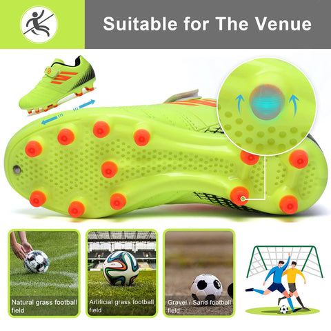 Boys Football Boots Kids Football Boots Girls Football Boots Kids Astro Turf Football Boots Football Boots for Kids Boys Fashion Athletic Trainers Green 11