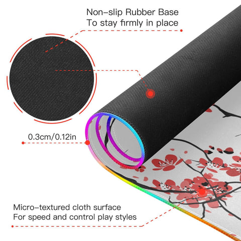 Cherry Tree Wireless Charging Mouse Pad for Mobile Phone Extra Large Gaming Mousepad with 13 Lighting Modes Extended Desk Mat for MacBook PC Laptop Desk Office Home Gaming Cherry Tree Wireless Charging Mouse Pad for Mobile Phone Extra Large Gaming Mousepad with 13 Lighting Modes Extended Desk Mat for MacBook PC Laptop Desk Office Home Gaming