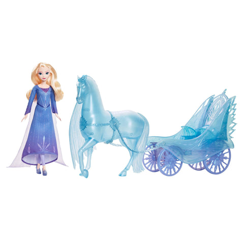 Mattel Disney Frozen Elsa Fashion Doll with Removeable Dress & Shoes, Mythical Horse-Like Nokk & Adventure Carriage, Inspired by Frozen: Winter Festival, JBG56 Mattel Disney Frozen Elsa Fashion Doll with Removeable Dress & Shoes, Mythical Horse-Like Nokk & Adventure Carriage, Inspired by Frozen: Winter Festival, JBG56