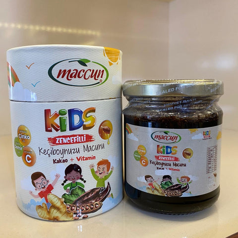 Kids Ginger and Carob Paste contains Cocoa + Vitamins. net 240 gr é Kids Ginger and Carob Paste contains Cocoa + Vitamins. net 240 gr é
