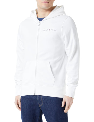 GANT Men's Printed Graphic Full Zip Hoodie Hooded Sweatshirt, Eggshell, XL GANT Men's Printed Graphic Full Zip Hoodie Hooded Sweatshirt, Eggshell, XL