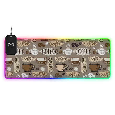 Coffee Wireless Charging Mouse Pad for Mobile Phone Extra Large Gaming Mousepad with 13 Lighting Modes Extended Desk Mat for Office Home Gaming MacBook PC Laptop Desk Coffee Wireless Charging Mouse Pad for Mobile Phone Extra Large Gaming Mousepad with 13 Lighting Modes Extended Desk Mat for Office Home Gaming MacBook PC Laptop Desk