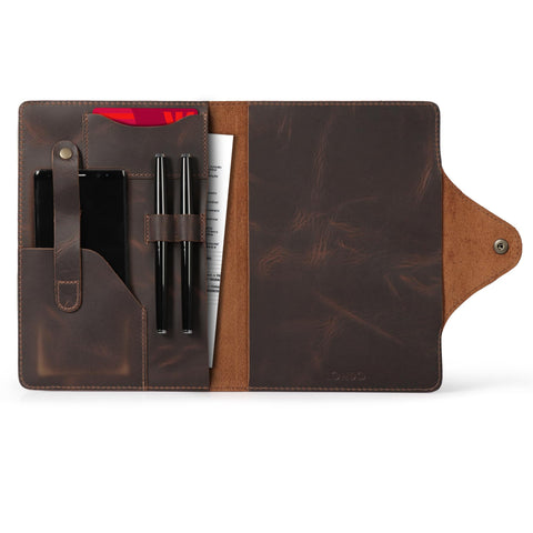 Londo Genuine Leather Portfolio with Notepad and Snap Closure Londo Genuine Leather Portfolio with Notepad and Snap Closure