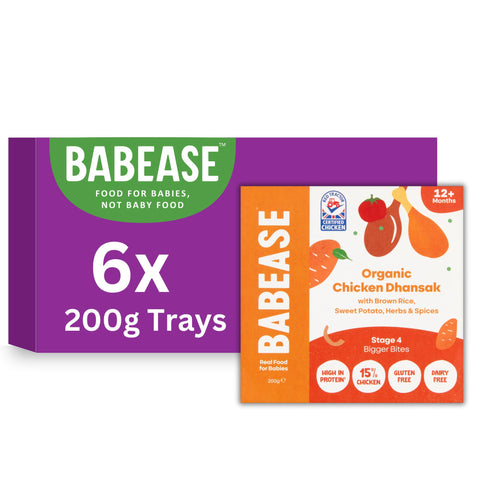 Babease Premium Organic Stage 4 Chicken Dhansak, Weaning 12 Months+ Natural Baby Food Pots, Dairy & Gluten Free, Pack of 6 x 200g Babease Premium Organic Stage 4 Chicken Dhansak, Weaning 12 Months+ Natural Baby Food Pots, Dairy & Gluten Free, Pack of 6 x 200g