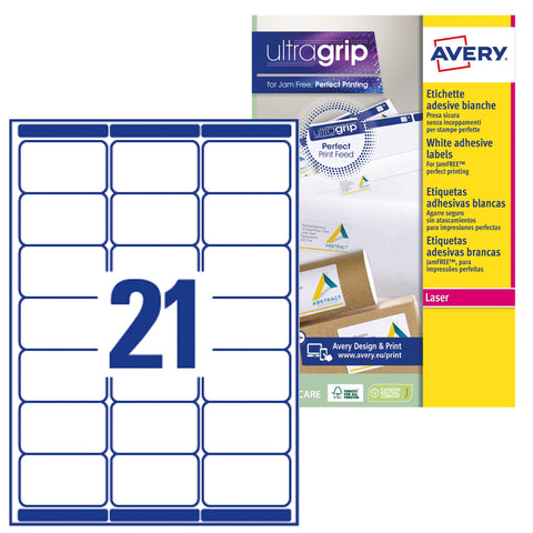 AVERY - 315 Custom White Self-Adhesive Address Labels - No Jam - Format 63.5 x 38.1 mm - Laser Printing AVERY - 315 Custom White Self-Adhesive Address Labels - No Jam - Format 63.5 x 38.1 mm - Laser Printing