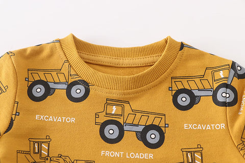 Little Hand Toddler Boys Sweatshirt Boys Digger Jumpers Long Sleeve Pullover Little Boys Kids Tops Shirts Age 4-5 Years