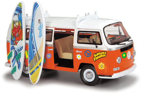 DICKIE TOYS 203776001 Retro VW Surfer Camper Van with Friction Drive 32 Centimetre Scale 1:14