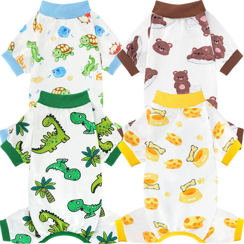 XPUDAC 4 Pack Dog Pajamas for Small Dogs, Dog Clothes for Dogs Boy Girl Strechy Soft Pet Jumpsuit, Cat Onesie (Medium) XPUDAC 4 Pack Dog Pajamas for Small Dogs, Dog Clothes for Dogs Boy Girl Strechy Soft Pet Jumpsuit, Cat Onesie (Medium)