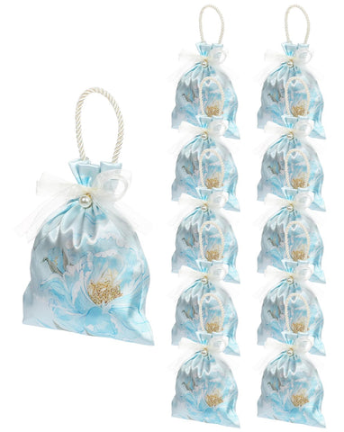 Liobelon 10 Pieces Floral Satin Gift Bags with Handle, Thank You Gift Bag Drawstring Pouch, Small Candy Boxes Mini Goodie Bags for Birthday Wedding Bridal Favors Baby Shower Christmas (Blue) Liobelon 10 Pieces Floral Satin Gift Bags with Handle, Thank You Gift Bag Drawstring Pouch, Small Candy Boxes Mini Goodie Bags for Birthday Wedding Bridal Favors Baby Shower Christmas (Blue)