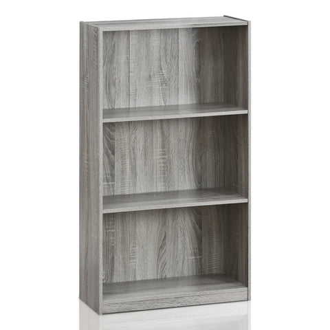 Furinno Basic 3-Tier Bookcase Storage Shelves, French Oak Furinno Basic 3-Tier Bookcase Storage Shelves, French Oak