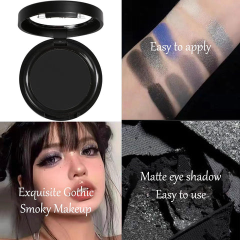 Rosarden Black Eyeshadow, Black Single Eye Shadow, Smokey Eyeshadow Palette, Pressed Powder Matte Eye Shadow Palette, Easy To Apply Waterproof Black Halloween Goth Makeup Palette Rosarden Black Eyeshadow, Black Single Eye Shadow, Smokey Eyeshadow Palette, Pressed Powder Matte Eye Shadow Palette, Easy To Apply Waterproof Black Halloween Goth Makeup Palette