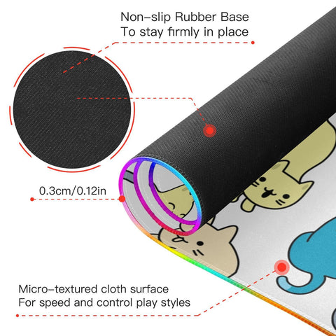 Cats White Wireless Charging Mouse Pad for Mobile Phone Extra Large Gaming Mousepad with 13 Lighting Modes Computer Mat for Gaming MacBook PC Laptop Desk Office Home Cats White Wireless Charging Mouse Pad for Mobile Phone Extra Large Gaming Mousepad with 13 Lighting Modes Computer Mat for Gaming MacBook PC Laptop Desk Office Home