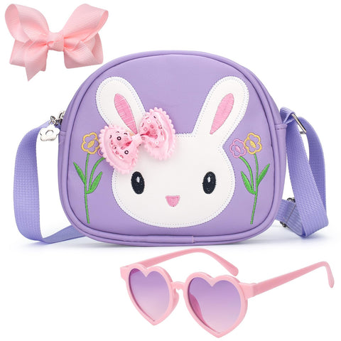 RSXING Little Girls Shoulder Bags, Cute Bunny Rabbit Mini Crossbody Bag with Adjustable Strap for Kids Handbags - Gifts Toddlers Purse Birthday Presents for 3 4 5 6 7 8 9 Years Old Girls (Purple) RSXING Little Girls Shoulder Bags, Cute Bunny Rabbit Mini Crossbody Bag with Adjustable Strap for Kids Handbags - Gifts Toddlers Purse Birthday Presents for 3 4 5 6 7 8 9 Years Old Girls (Purple)