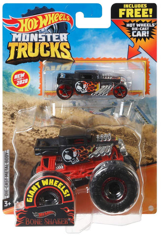 Hot Wheels Monster Trucks 1:64 Scale Bone Shaker, Includes Hot Wheels Die Cast Car Hot Wheels Monster Trucks 1:64 Scale Bone Shaker, Includes Hot Wheels Die Cast Car