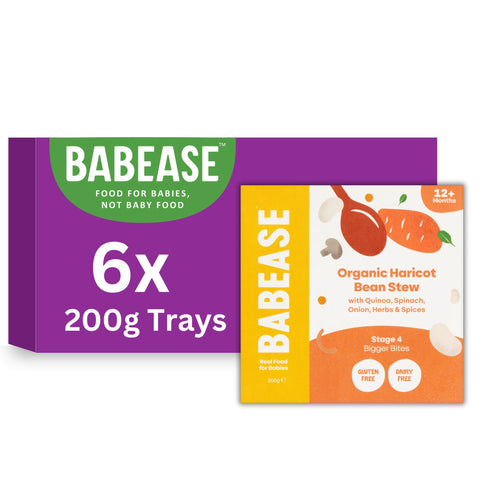 Babease Premium Organic Stage 4 Haricot Bean Stew, Weaning 12 Months+ Natural Baby Food Pots, Dairy & Gluten Free, Pack of 6 x 200g Babease Premium Organic Stage 4 Haricot Bean Stew, Weaning 12 Months+ Natural Baby Food Pots, Dairy & Gluten Free, Pack of 6 x 200g