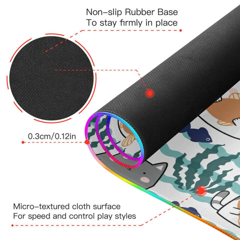 Cats Cartoon Wireless Charging Mouse Pad for Mobile Phone Extra Large Gaming Mousepad with 13 Lighting Modes Computer Mat for Gaming MacBook PC Laptop Desk Home Office Cats Cartoon Wireless Charging Mouse Pad for Mobile Phone Extra Large Gaming Mousepad with 13 Lighting Modes Computer Mat for Gaming MacBook PC Laptop Desk Home Office