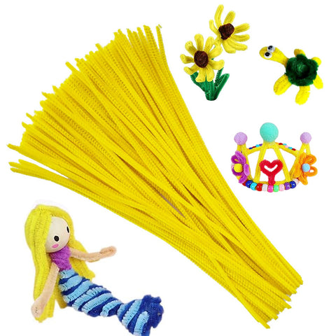 100pcs Pipe Cleaners Chenille Stems for DIY Art Supplies Craft Projects 6mmx30cm Christmas Pipe Cleaners Decoration, Yellow 100pcs Pipe Cleaners Chenille Stems for DIY Art Supplies Craft Projects 6mmx30cm Christmas Pipe Cleaners Decoration, Yellow