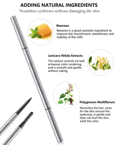 Eyebrow Pencil with Spoolie Brush- 4Pcs Professional Micro 1.5mm Tip Brow Pencil with Dual Ends Kit, Longwearing Waterproof Sweat-proof Eye Brow Pencil, Eyebrow Makeup Pencil for Women-05 Dark Brown Eyebrow Pencil with Spoolie Brush- 4Pcs Professional Micro 1.5mm Tip Brow Pencil with Dual Ends Kit, Longwearing Waterproof Sweat-proof Eye Brow Pencil, Eyebrow Makeup Pencil for Women-05 Dark Brown