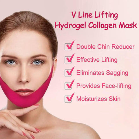 Rosarden V Line Lifting Mask, Double Chin Mask, Hydrogel Collagen Mask With Aloe Vera & Seaweed, Chin Lift, Firming Skin, Anti-Wrinkle Face Masks, 3 Pieces Rosarden V Line Lifting Mask, Double Chin Mask, Hydrogel Collagen Mask With Aloe Vera & Seaweed, Chin Lift, Firming Skin, Anti-Wrinkle Face Masks, 3 Pieces