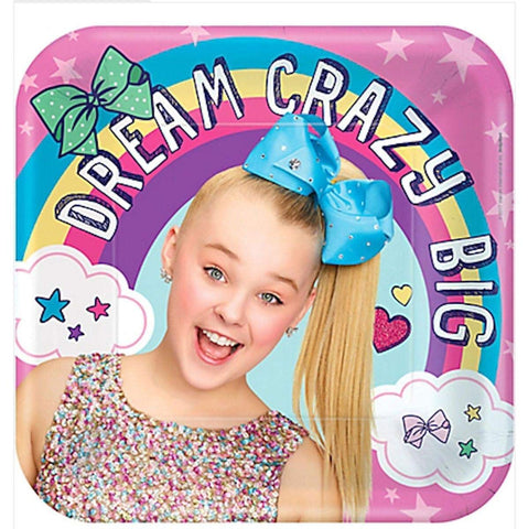JoJo Siwa Square Paper Plates (Pack of 8) - 9" - Vibrant Multicolor - Perfect for Themed Birthday Parties & Fun Celebrations JoJo Siwa Square Paper Plates (Pack of 8) - 9" - Vibrant Multicolor - Perfect for Themed Birthday Parties & Fun Celebrations