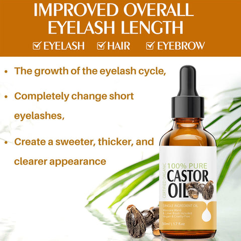 Castor Oil for Eyelashes and Eyebrows, Eyelash Castor Oil Growth Serum with Mascara Tubes to Grow Eyelashes Fast and Thicker, Cold Pressed Organic Castor Oil for Hair Face, Skin and Body Moisturizer Castor Oil for Eyelashes and Eyebrows, Eyelash Castor Oil Growth Serum with Mascara Tubes to Grow Eyelashes Fast and Thicker, Cold Pressed Organic Castor Oil for Hair Face, Skin and Body Moisturizer