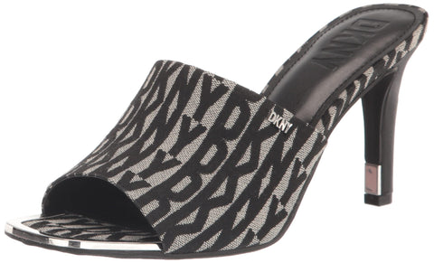 DKNY Women's Bronx Open Toe Fashion Pump Heel Sandal Heeled, BLK/Eggnog, 6 DKNY Women's Bronx Open Toe Fashion Pump Heel Sandal Heeled, BLK/Eggnog, 6