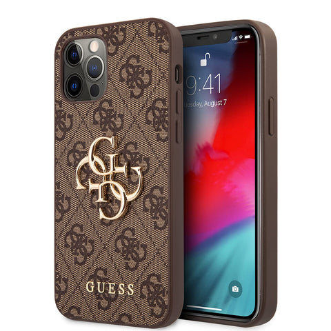 Guess GUHCP12M4GMGBR Case for iPhone 12/12 Pro 6.1 Inch Brown 4G Big Metal Logo Guess GUHCP12M4GMGBR Case for iPhone 12/12 Pro 6.1 Inch Brown 4G Big Metal Logo